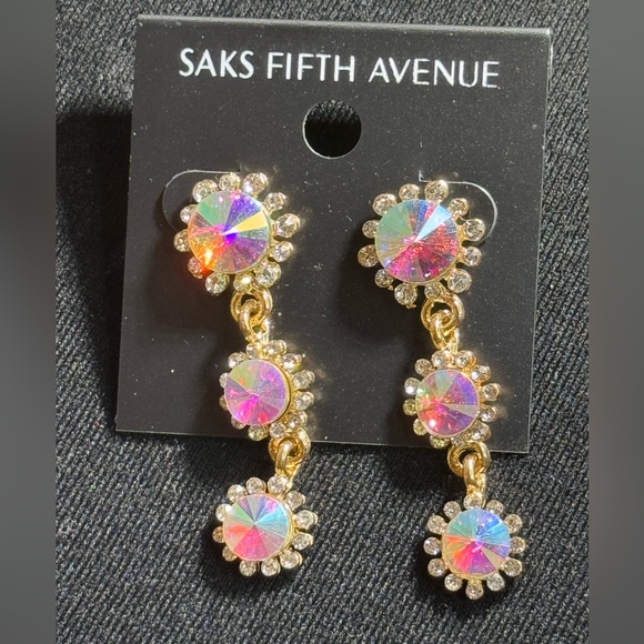 Pink Crystal Dangle Earrings - Saks Fifth Avenue - Picture 16 of 16